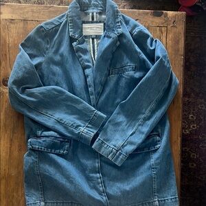 American Eagle M Blue Denim Blazer